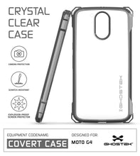 Cargar imagen en el visor de la galería, Moto G4 Case, Ghostek Covert Dark Grey Series | Clear TPU | Explosion-Proof Screen Protector (Color in image: Clear)
