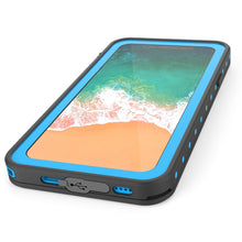 Cargar imagen en el visor de la galería, iPhone X Waterproof IP68 Case, Punkcase [Light blue] [StudStar Series] [Slim Fit] [Dirtproof] (Color in image: black)

