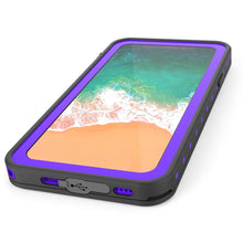 Cargar imagen en el visor de la galería, iPhone X Waterproof IP68 Case, Punkcase [Purple] [StudStar Series] [Slim Fit] [Dirtproof] (Color in image: light blue)
