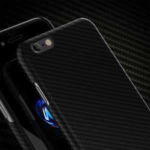 iPhone 8 Case, Punkcase CarbonShield Jet Black with 0.3mm Tempered Glass 