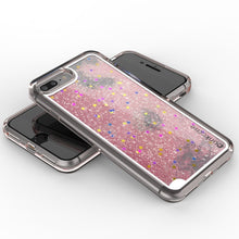 Cargar imagen en el visor de la galería, iPhone 7 Plus Case, PunkCase LIQUID Rose Series, Protective Dual Layer Floating Glitter Cover (Color in image: pink)
