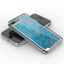 Cargar imagen en el visor de la galería, iPhone 7 Plus Case, PunkCase LIQUID Teal Series, Protective Dual Layer Floating Glitter Cover (Color in image: gold)
