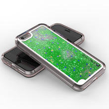 Load image into Gallery viewer, iPhone 7 Case, PunkCase LIQUID Green Series, Protective Dual Layer Floating Glitter Cover (Color in image: silver)
