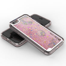Load image into Gallery viewer, iPhone 7 Case, PunkCase LIQUID Rose Series, Protective Dual Layer Floating Glitter Cover (Color in image: pink)
