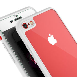 iPhone 8 Case [MASK Series] [WHITE] Full Body Hybrid Dual Layer TPU Cover W/ protective Tempered Glass Screen Protector (Color in image: black)