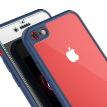Cargar imagen en el visor de la galería, iPhone SE (4.7&quot;) Case [MASK Series] [NAVY] Full Body Hybrid Dual Layer TPU Cover W/ protective Tempered Glass Screen Protector (Color in image: black)
