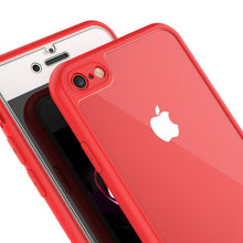 Cargar imagen en el visor de la galería, iPhone SE (4.7&quot;) Case [MASK Series] [RED] Full Body Hybrid Dual Layer TPU Cover W/ protective Tempered Glass Screen Protector (Color in image: black)
