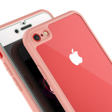 Cargar imagen en el visor de la galería, iPhone 7 Case [MASK Series] [PINK] Full Body Hybrid Dual Layer TPU Cover W/ protective Tempered Glass Screen Protector (Color in image: black)
