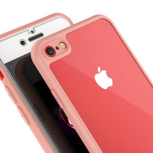 Cargar imagen en el visor de la galería, iPhone SE (4.7&quot;) Case [MASK Series] [PINK] Full Body Hybrid Dual Layer TPU Cover W/ protective Tempered Glass Screen Protector (Color in image: black)
