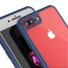 Cargar imagen en el visor de la galería, iPhone 8+ Plus Case [MASK Series] [NAVY] Full Body Hybrid Dual Layer TPU Cover W/ protective Tempered Glass Screen Protector (Color in image: black)
