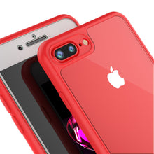 Cargar imagen en el visor de la galería, iPhone 7 PLUS Case [MASK Series] [RED] Full Body Hybrid Dual Layer TPU Cover W/ protective Tempered Glass Screen Protector (Color in image: black)
