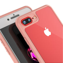 Cargar imagen en el visor de la galería, iPhone 8+ Plus Case [MASK Series] [PINK] Full Body Hybrid Dual Layer TPU Cover W/ protective Tempered Glass Screen Protector (Color in image: black)
