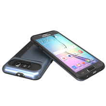 Load image into Gallery viewer, Galaxy s6 Case PunkCase CLUTCH Navy Series Slim Armor Soft Cover Case w/ Tempered Glass (Color in image: Black)
