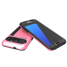 Cargar imagen en el visor de la galería, Galaxy S7 EDGE Case PunkCase CLUTCH Pink Series Slim Armor Soft Cover Case w/ Screen Protector (Color in image: Black)
