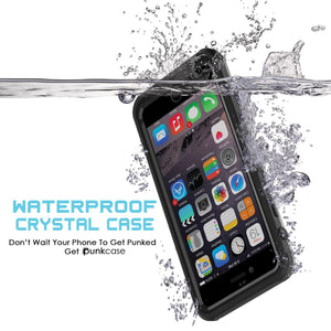 iPhone 6/6S Waterproof Case, PUNKcase CRYSTAL Black W/ Attached Screen Protector  | Warranty (Color in image: white)